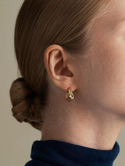 商品hyeres-lor|Etrive 14K Dual Hoop Earrings,价格¥4680,第4张图片详细描述