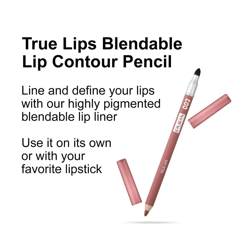 商品PUPA Milano|True Lips Blendable Lip Liner - 002 Tea Rose by Pupa Milano for Women - 0.042 oz Lip Pencil,价格¥149,第2张图片详细描述