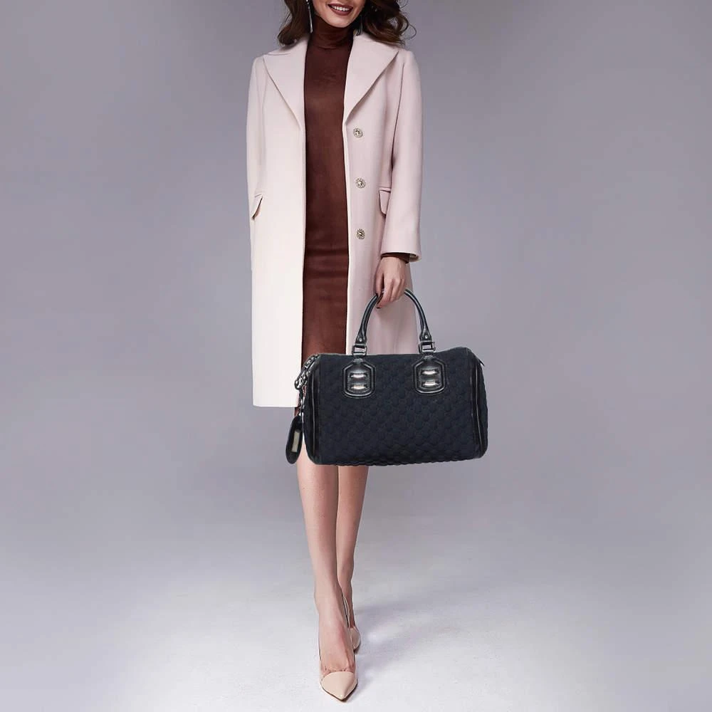 商品[二手商品] Gucci|Gucci Black GG Neoprene and Leather Medium Joy Boston Bag,价格¥2456,第2张图片详细描述