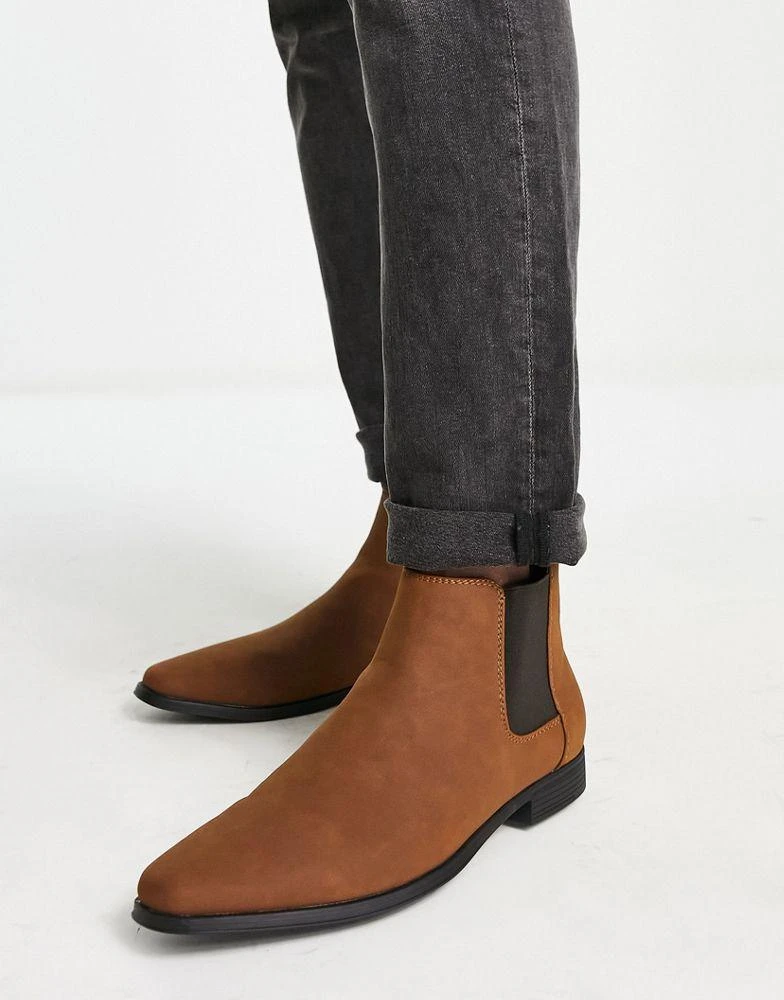 商品ASOS|ASOS DESIGN chelsea boots in tan faux suede,价格¥158,第1张图片