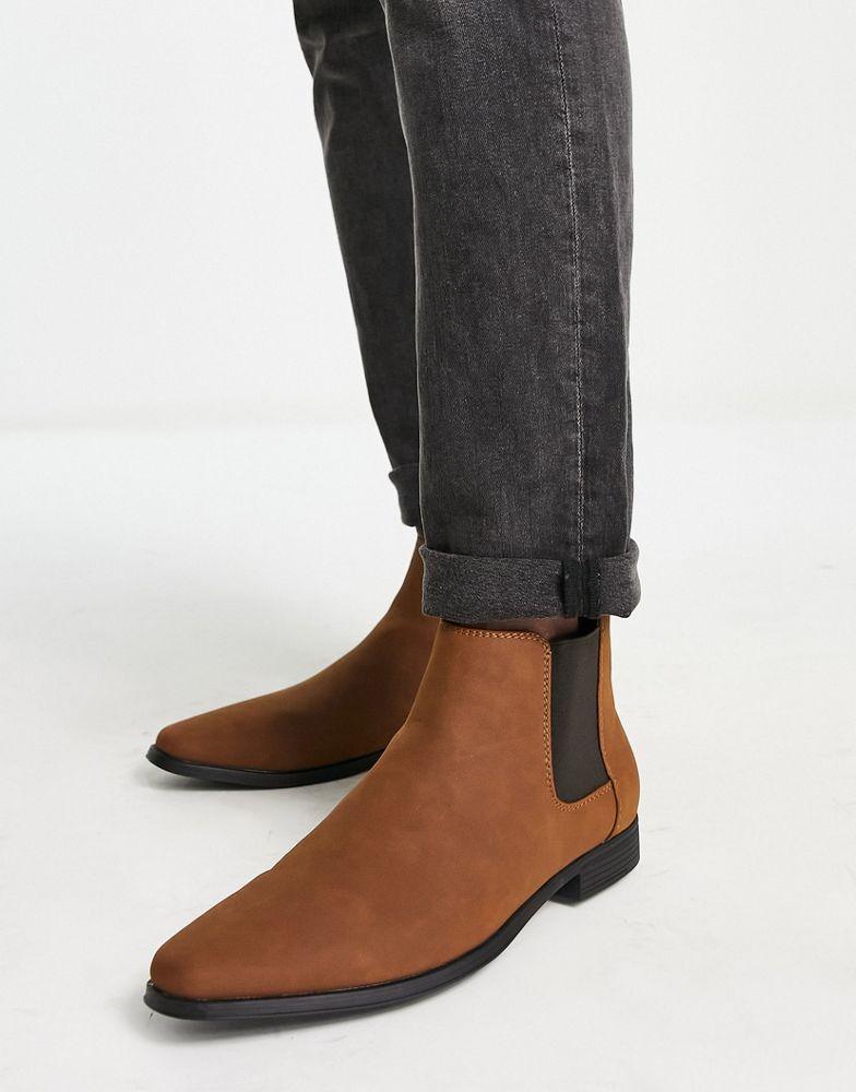 商品ASOS|ASOS DESIGN chelsea boots in tan faux suede,价格¥143,第1张图片