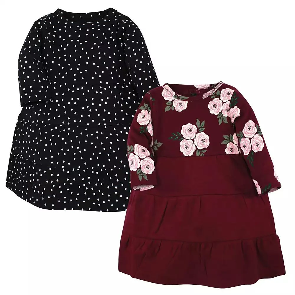 商品Hudson|Baby Girls Cotton Dresses, Black Burgundy Floral,价格¥300,第1张图片