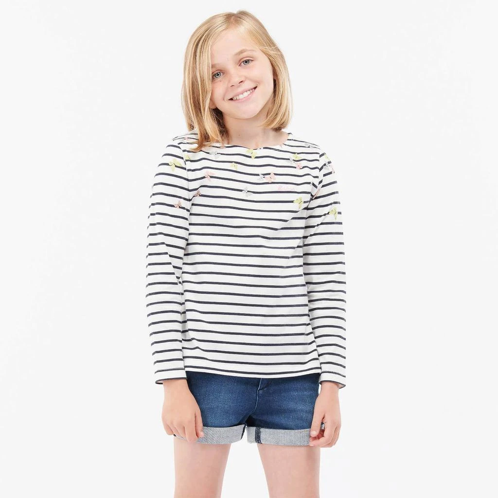 商品Barbour|Barbour Girls' Bradley Striped Top - Off White,价格¥99,第2张图片详细描述