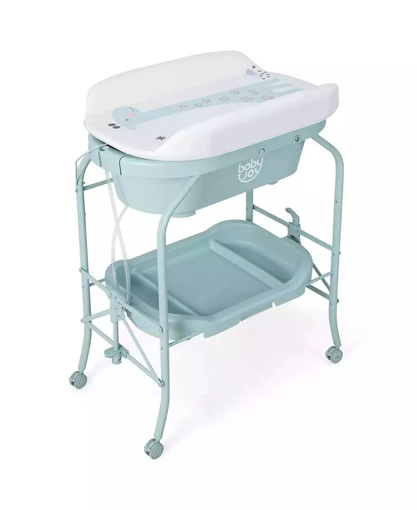 Baby Changing Table with Bathtub, Folding & Portable Diaper Station with Wheels 商品