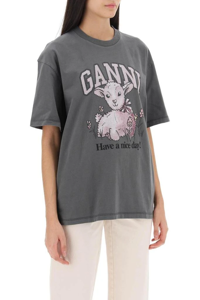 商品Ganni|T-shirt with graphic print,价格¥534,第3张图片详细描述