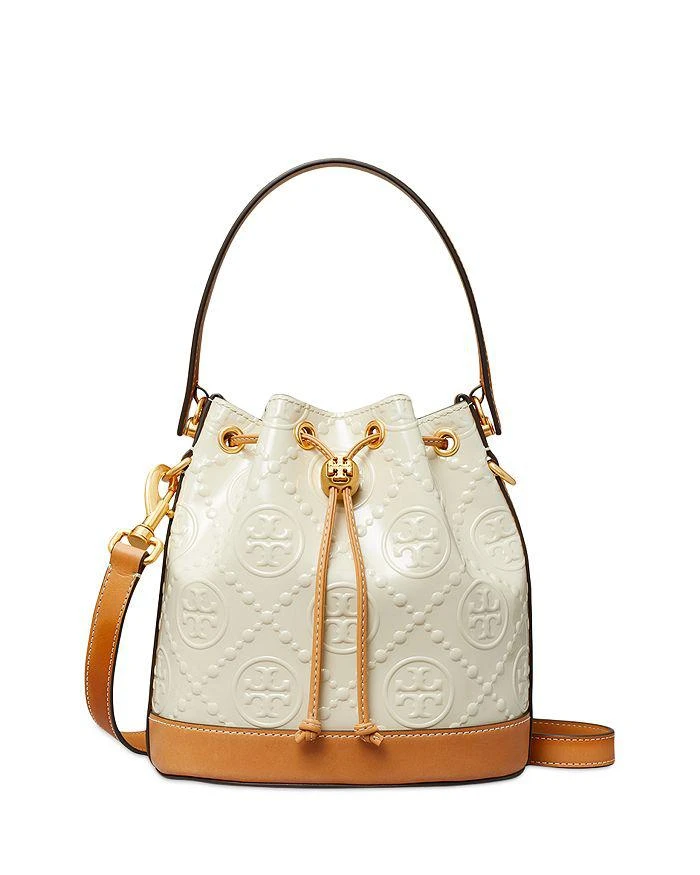 商品Tory Burch|T Monogram Patent Embossed Bucket Bag,价格¥4346,第1张图片