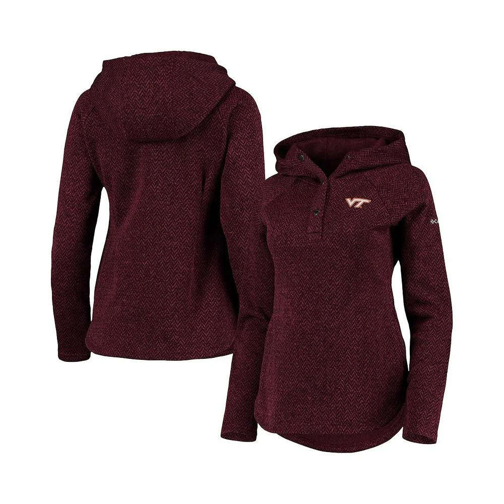 商品Columbia|Women's Maroon Virginia Tech Hokies Darling Days Raglan Fleece Pullover Hoodie,价格¥635,第1张图片