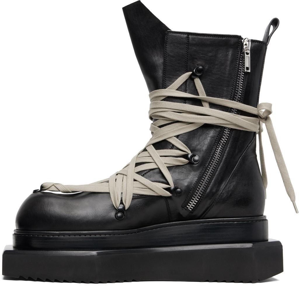 Rick Owens Black Concordians Megalace Turbo Cyclops Boots