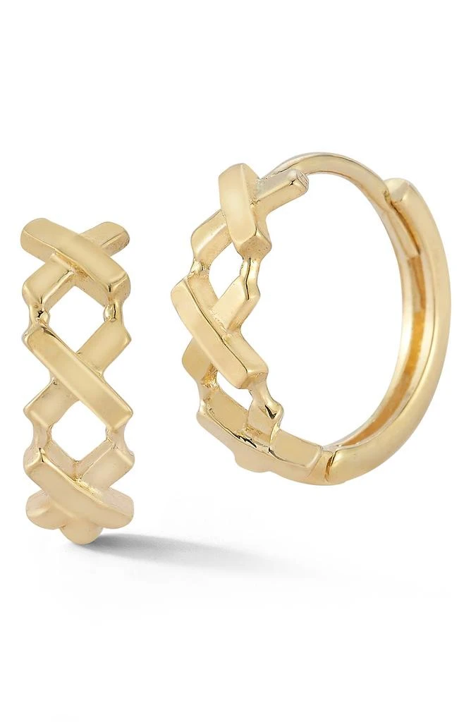 商品Ember Fine Jewelry|14K Gold 'X' Huggie Hoop Earrings,价格¥2323,第1张图片