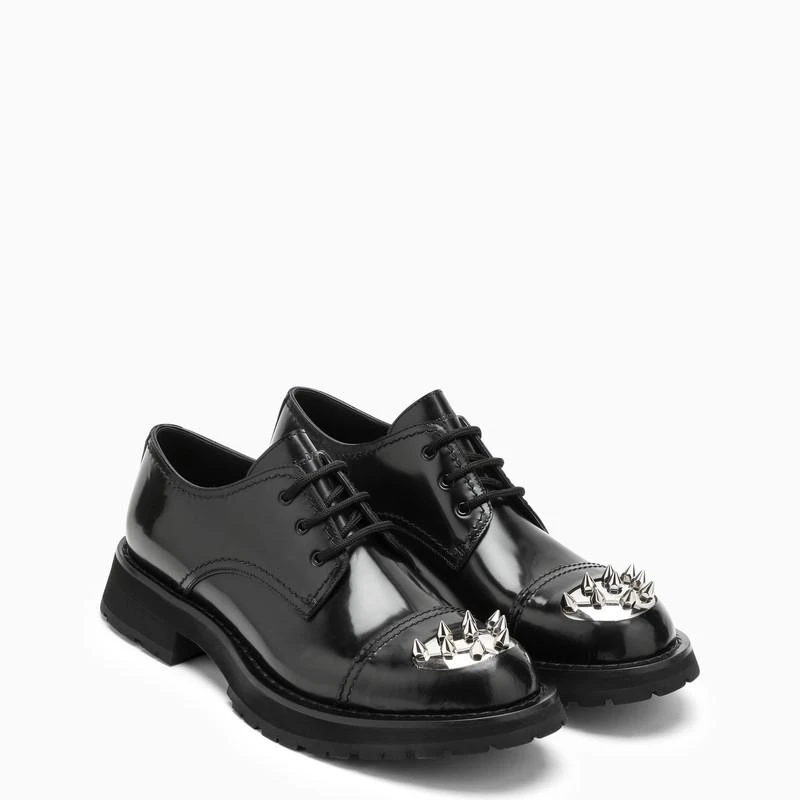 商品Alexander McQueen|Black Punk Stud Derby shoes,价格¥2187,第2张图片详细描述