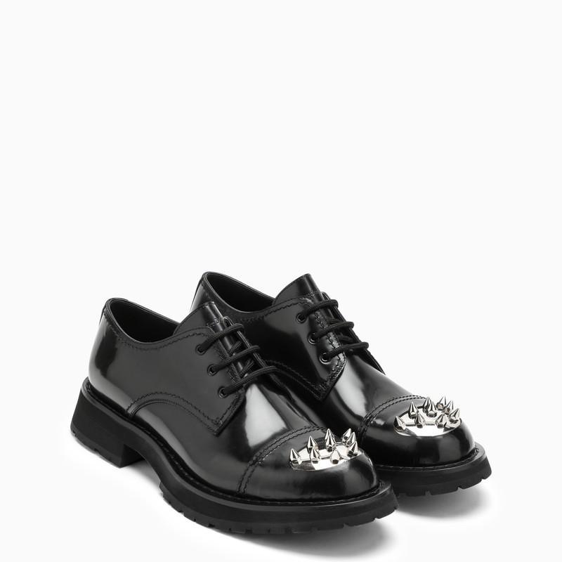 商品Alexander McQueen|Black Punk Stud Derby shoes,价格¥5273,第4张图片详细描述