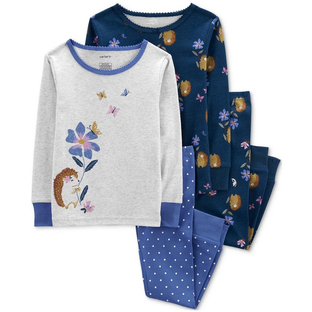 商品Carter's|Toddler Girls 4-Pc. Hedgehog Snug Fit Pajama Set,价格¥135,第1张图片