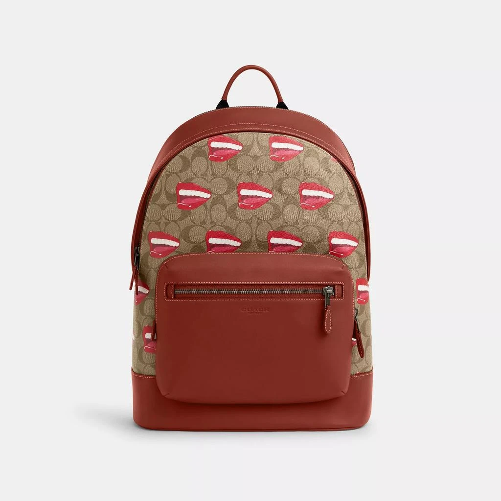 商品Coach|Coach Outlet Coach X Tom Wesselmann West Backpack In Signature Canvas,价格¥1464,第1张图片