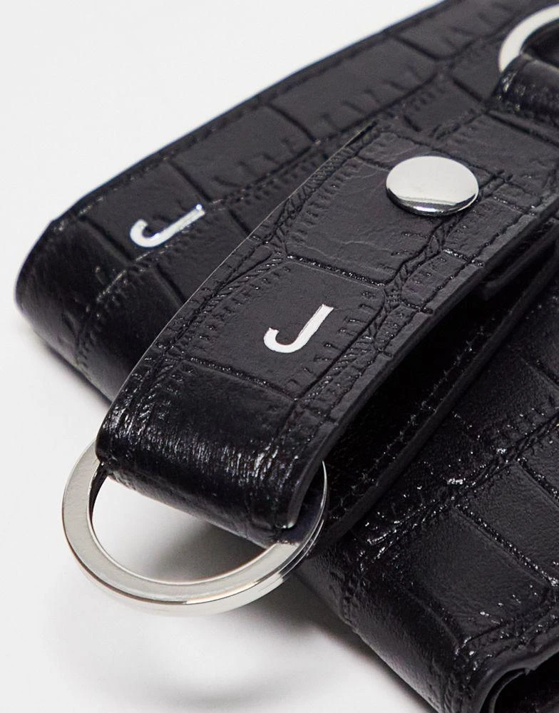 商品ASOS|ASOS DESIGN leather keyring and wallet set with J initial,价格¥93,第2张图片详细描述