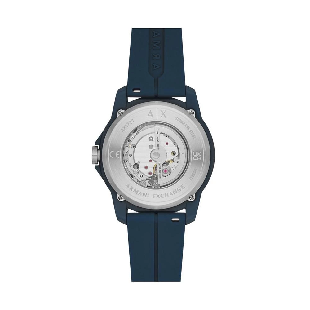 商品Armani Exchange|Men's Automatic in Navy Case with Navy Silicone Strap Watch, 44mm,价格¥1796,第3张图片详细描述