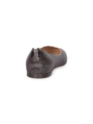 商品Chloé|Lauren Python-Embossed Leather Ballet Flats,价格¥1994,第3张图片详细描述