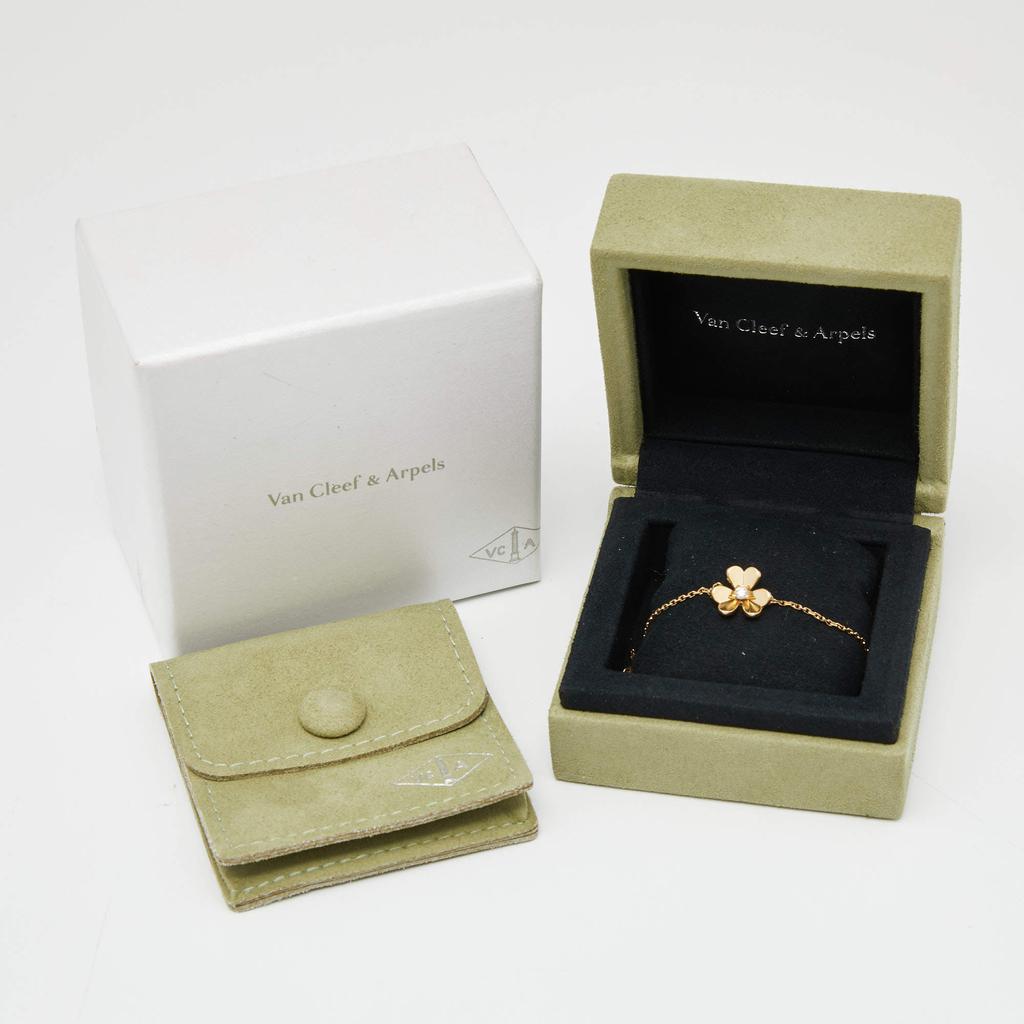 Van Cleef & Arpels Mini Frivole Diamond 18k Yellow Gold Bracelet商品第6张图片规格展示