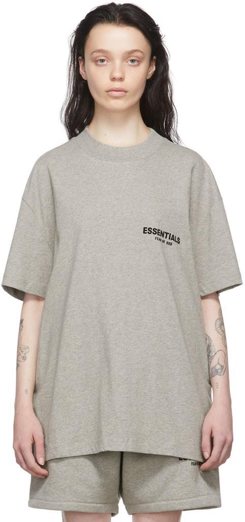 商品Essentials|Gray Cotton T-Shirt,价格¥308,第1张图片