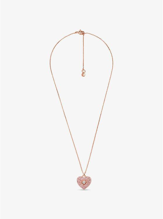 商品Michael Kors|14K Rose-Gold Plated Sterling Silver Pavé Heart Necklace,价格¥1235,第4张图片详细描述