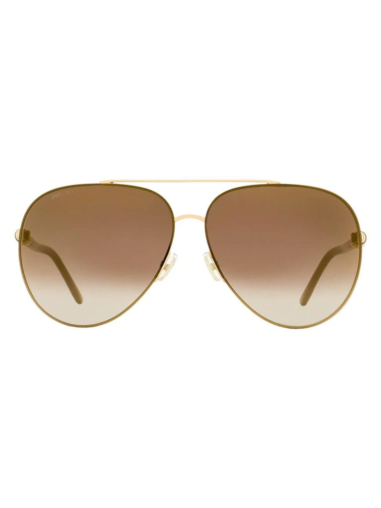 商品Jimmy Choo|Jimmy Choo Women's Aviator Sunglasses Gray/S BKUJL Gold/Nude 63mm,价格¥790,第2张图片详细描述