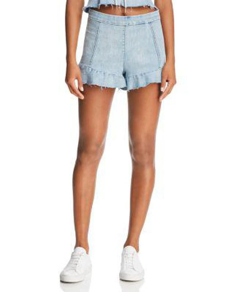 商品Blank NYC|Ruffled 单宁短裤 - 独家贩售,价格¥174,第1张图片
