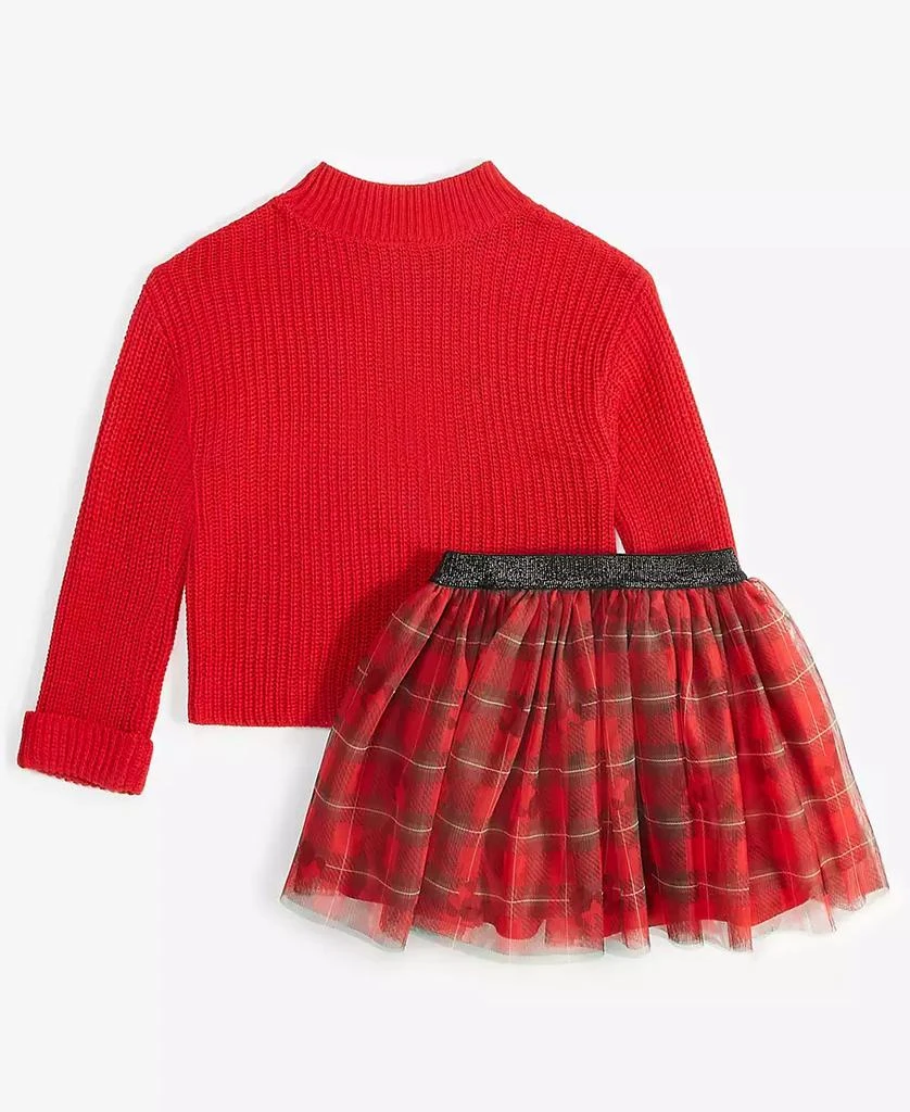 商品Disney|Toddler & Little Girls Minnie Mouse Sweater & Printed Tulle Skirt, 2 Piece Set,价格¥383,第2张图片详细描述