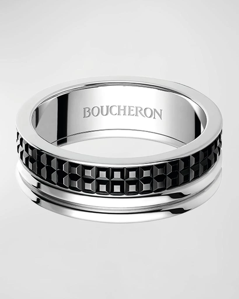 商品Boucheron|18K White Gold Quatre Black Edition Large Ring, EU 52 / US 6,价格¥26691,第1张图片