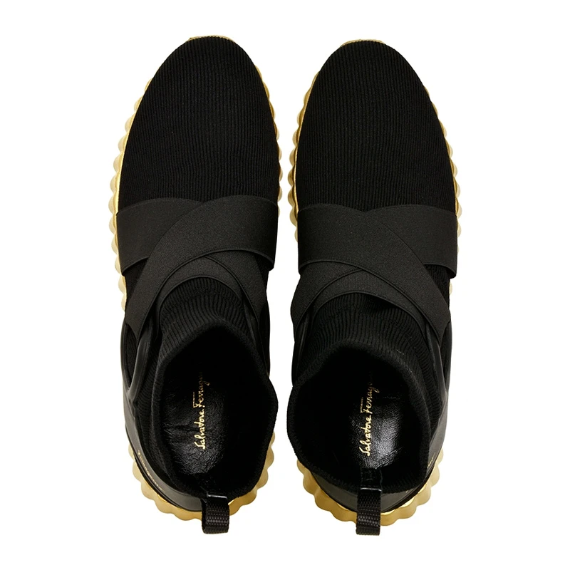 SALVATORE FERRAGAMO 女士黑色尼龙厚底高帮鞋 0680760 商品