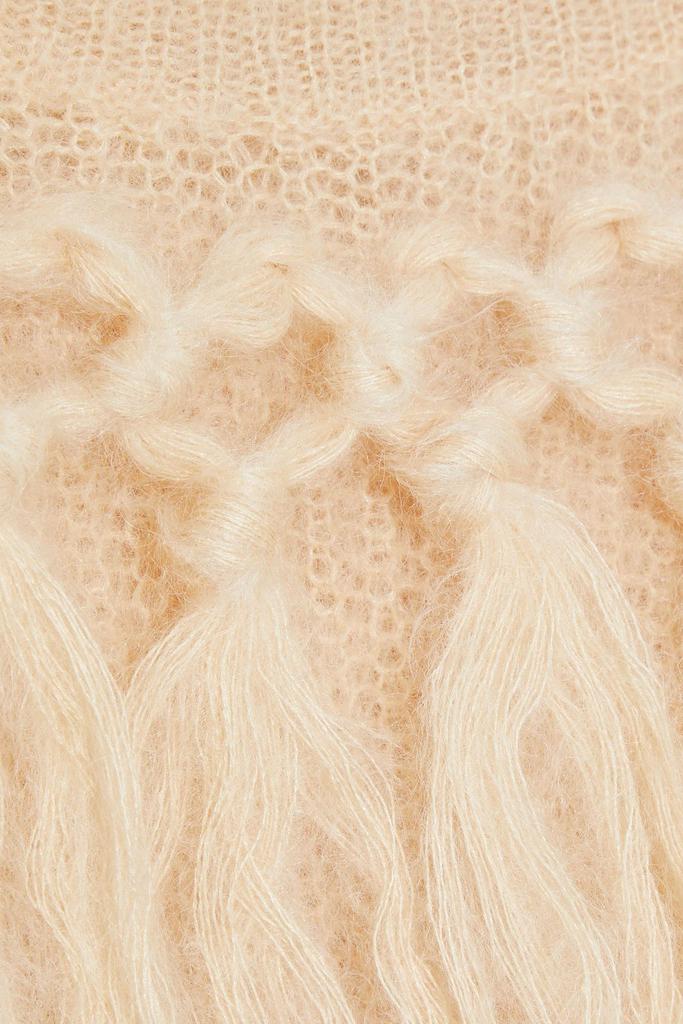 Ladybeetle tasseled brushed mohair and silk-blend sweater商品第4张图片规格展示