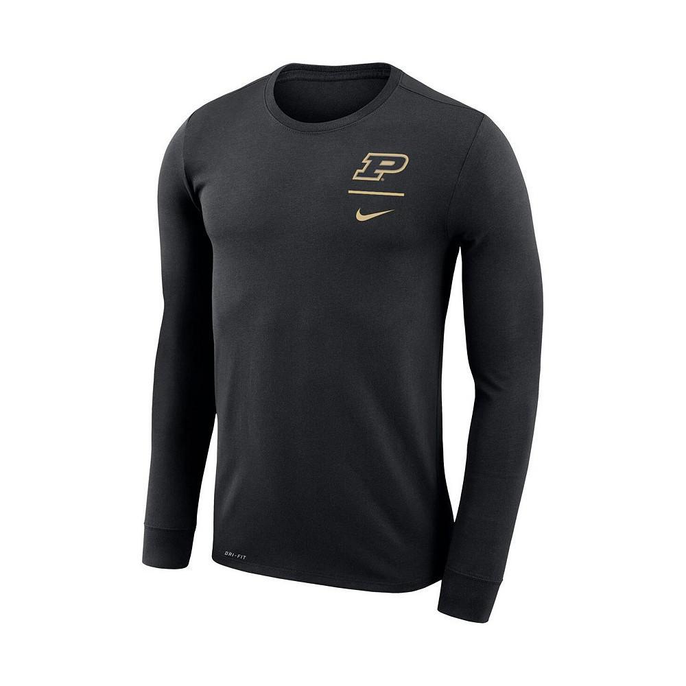 商品NIKE|Men's Black Purdue Boilermakers Logo Stack Legend Performance Long Sleeve T-shirt,价格¥223,第4张图片详细描述