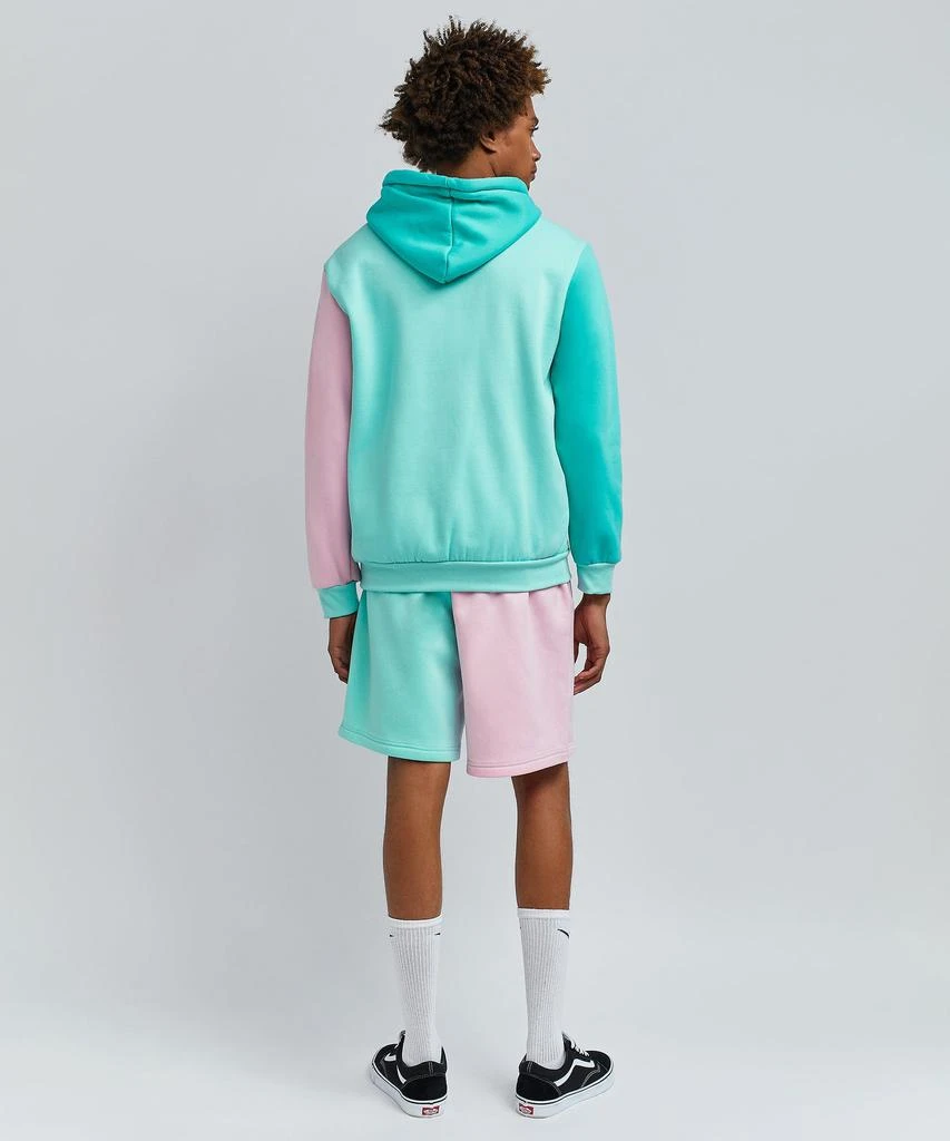 Pastel Color Block Fleece Hood Shorts Set 商品
