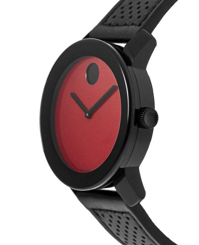 商品Movado|Movado Bold TR90 Red Dial Leather Strap Men's Watch 3600762,价格¥2023,第4张图片详细描述