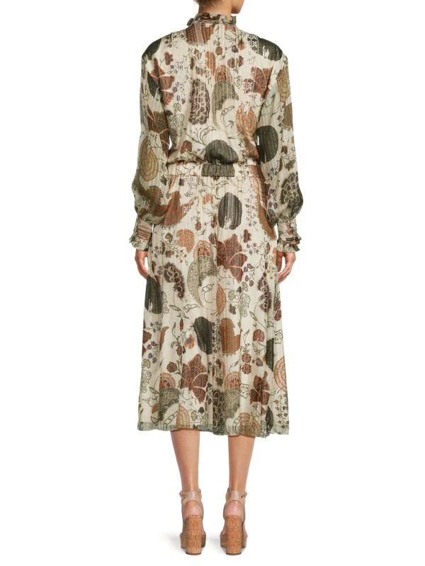 商品Lafayette 148 New York|Floral Silk Blend Midi Dress,价格¥6180,第2张图片详细描述