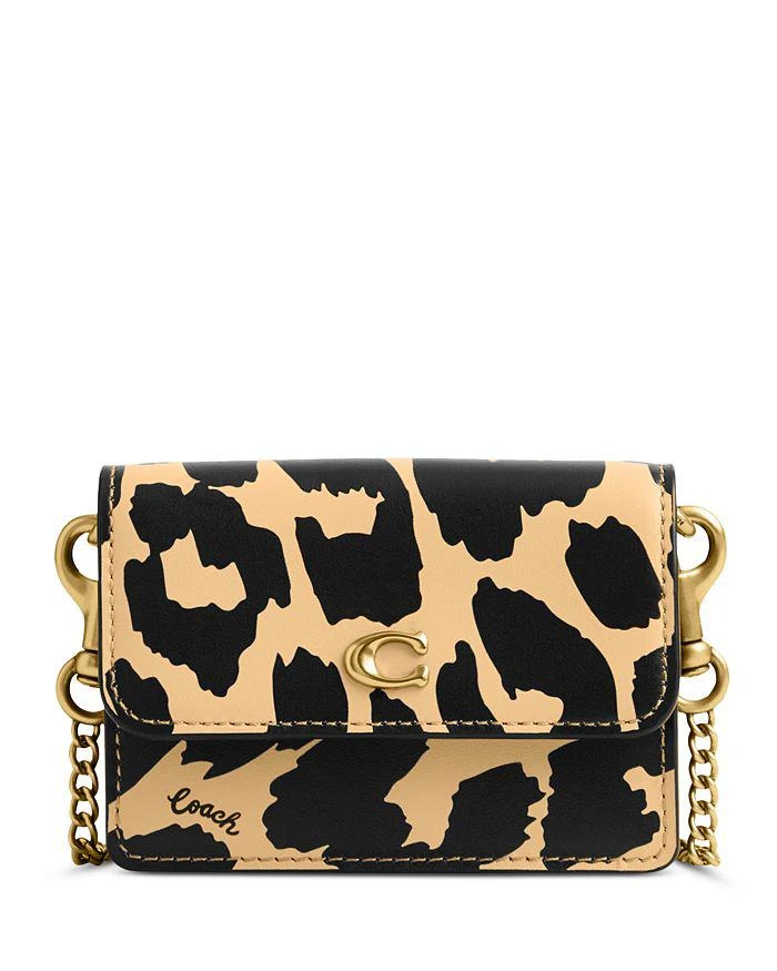 商品Coach|Leopard Print Leather Flap Card Case,价格¥923,第1张图片详细描述