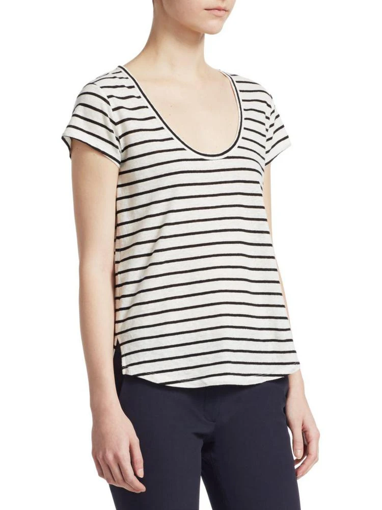 商品Theory|Striped Linen-Blend Tee,价格¥422,第3张图片详细描述