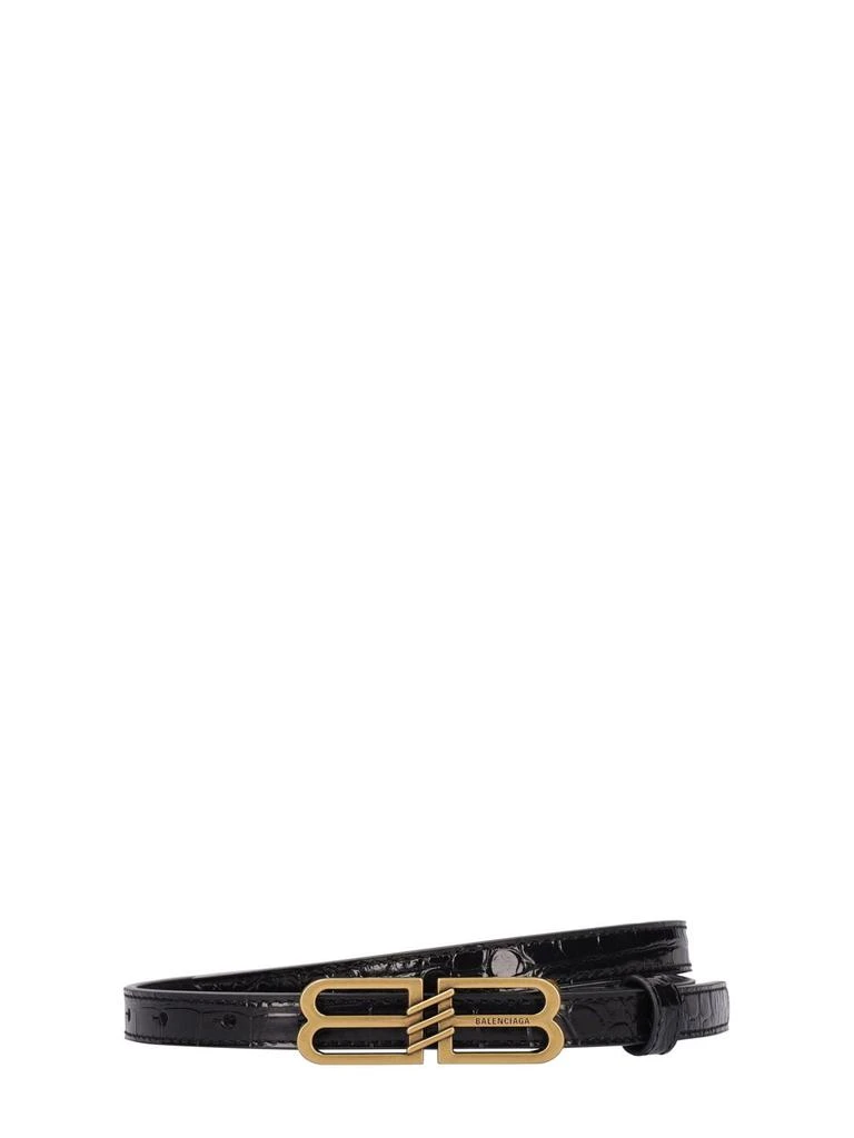 商品Balenciaga|15mm Bb Signature Leather Belt,价格¥2676,第1张图片