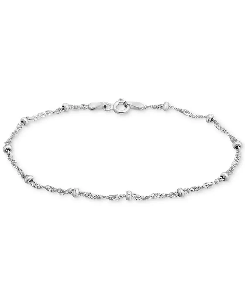 商品Giani Bernini|Sterling Silver Bracelet,  7-1/4" Singapore Small Beaded Chain,价格¥76,第1张图片