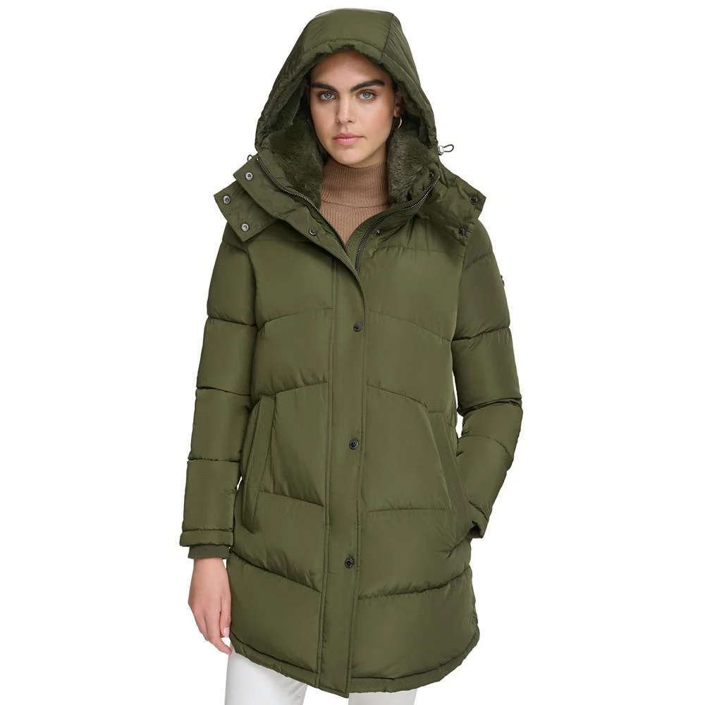 Women's Faux-Fur-Trim Hooded Puffer Coat, Created for Macy's 商品