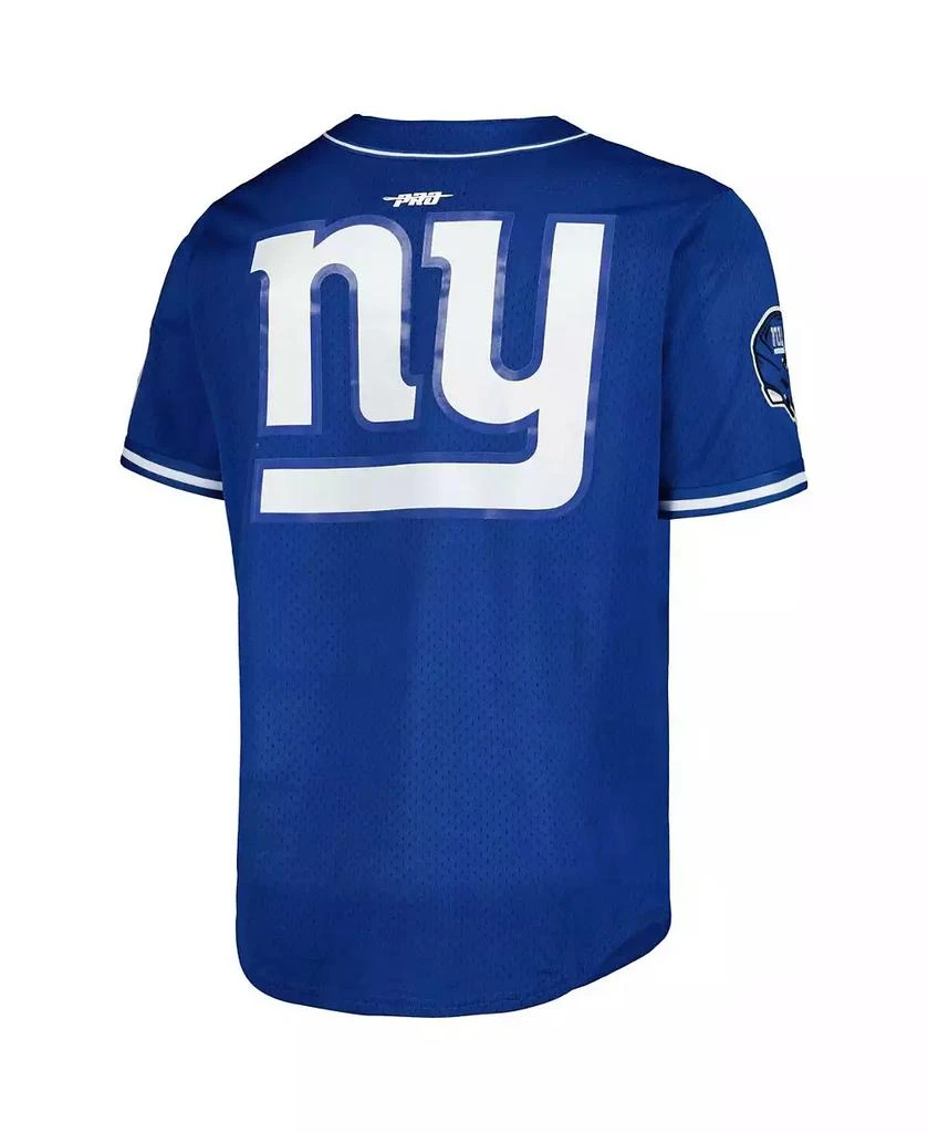 商品Pro Standard|Men's Saquon Barkley Royal New York Giants Mesh Baseball Button-Up T-shirt,价格¥827,第2张图片详细描述