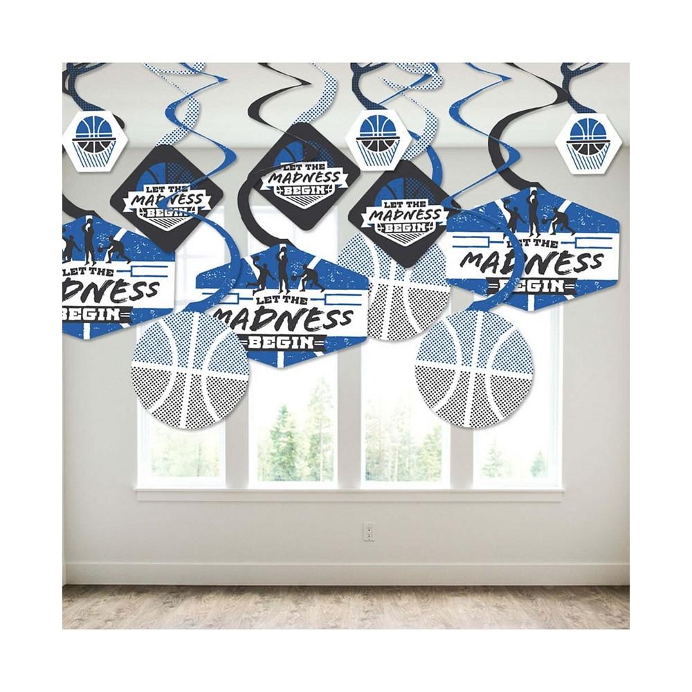 Blue Basketball - Let The Madness Begin - College Basketball Party Hanging Decor - Party Decoration Swirls - Set of 40商品第3张图片规格展示