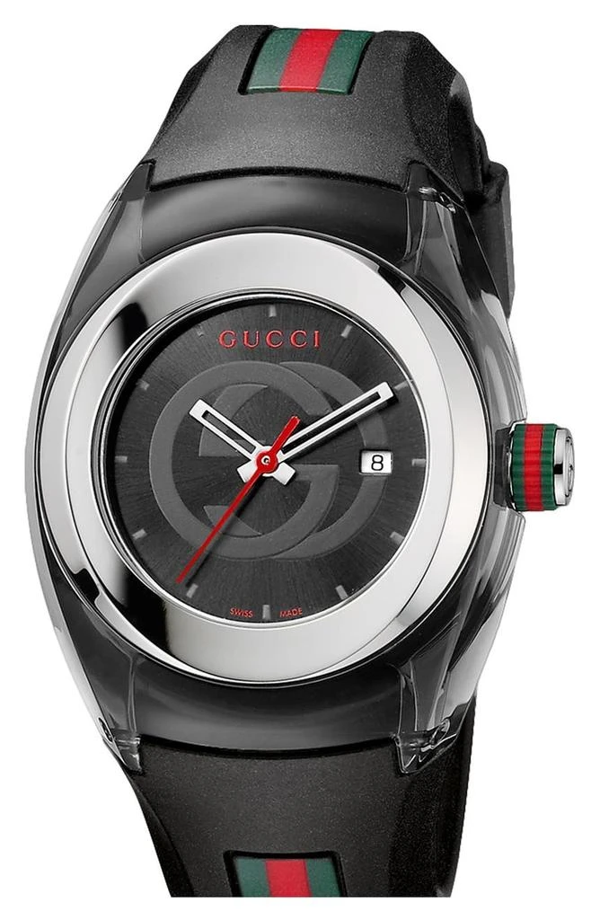 商品Gucci|'Sync - Medium' Rubber Strap Watch, 36mm,价格¥2431,第1张图片详细描述