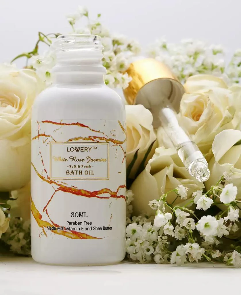 商品Lovery|White Rose Jasmine Body Care Set, Home Spa Basket, Self Care Gifts, 9 Piece,价格¥227,第5张图片详细描述