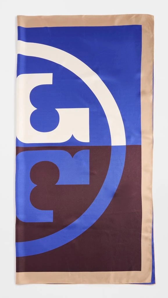 商品Tory Burch|Tory Burch 撞色徽标超大方形双面围巾,价格¥2448,第5张图片详细描述