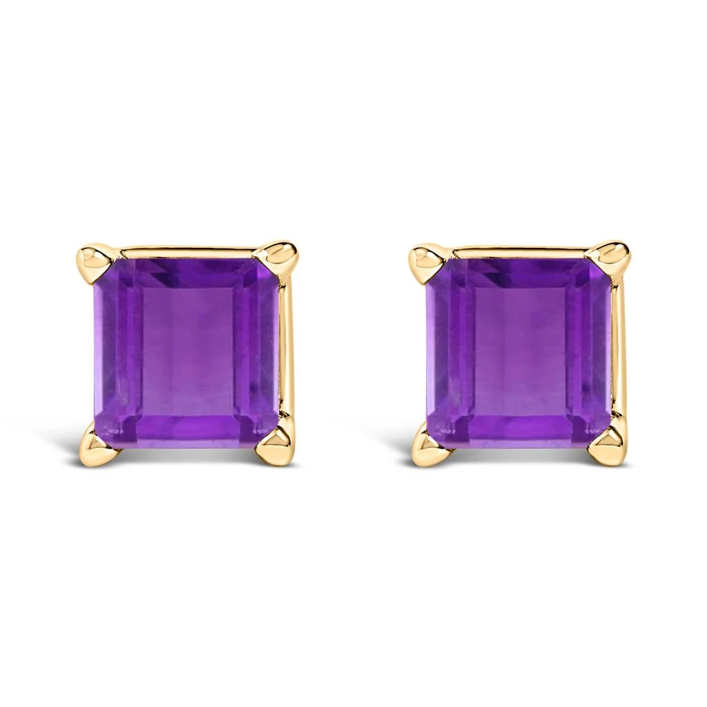 商品Haus of Brilliance|14K Gold 5x5MM Princess Cut Gemstone Solitaire Stud Earrings,价格¥9653,第1张图片