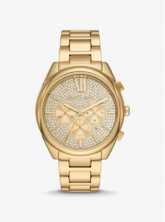 商品Michael Kors|Oversized Janelle Pavé Gold-Tone Watch,价格¥1500,第1张图片