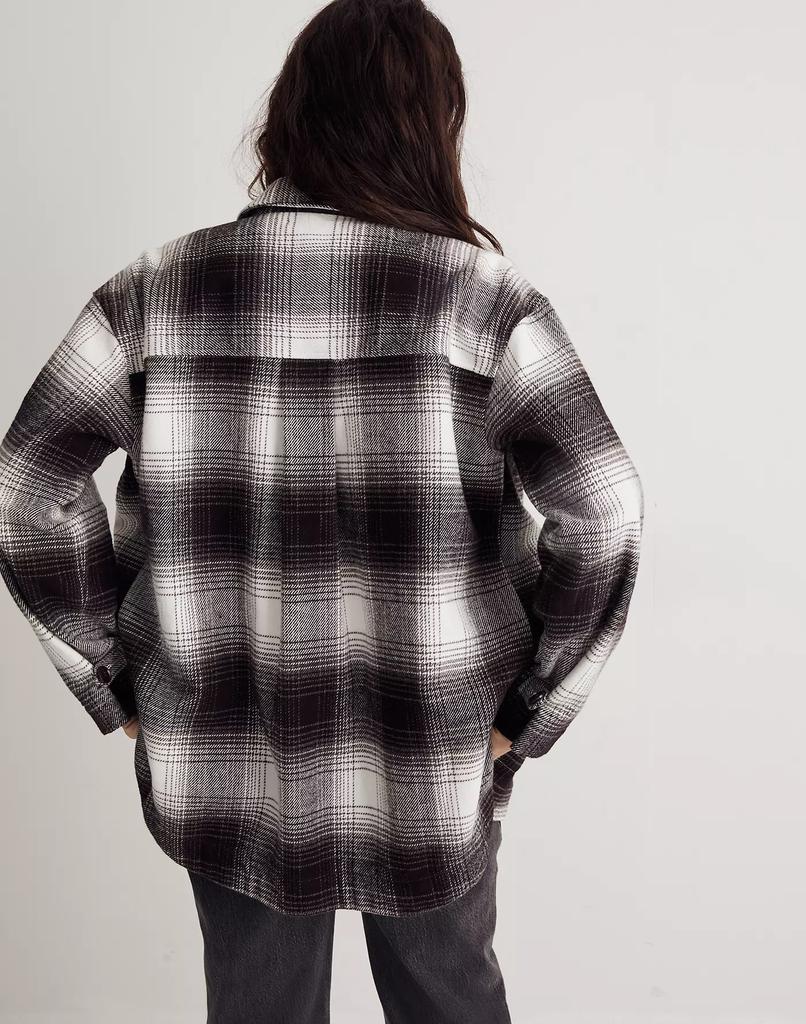 商品Madewell|Twill Flannel Shirt-Jacket in Windowpane Plaid,价格¥872,第5张图片详细描述