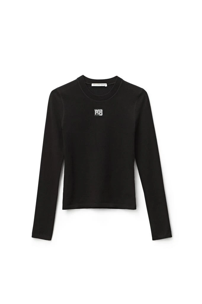 商品Alexander Wang|LOGO PATCH CREWNECK TOP IN BODYCON KNIT,价格¥2419,第1张图片