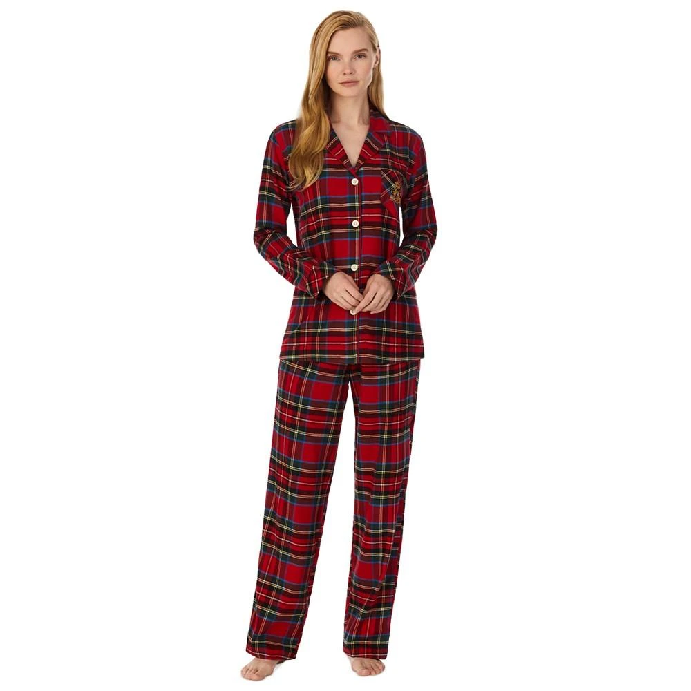 商品Ralph Lauren|Women's Plaid Notched-Collar Pajamas Set,价格¥377,第1张图片