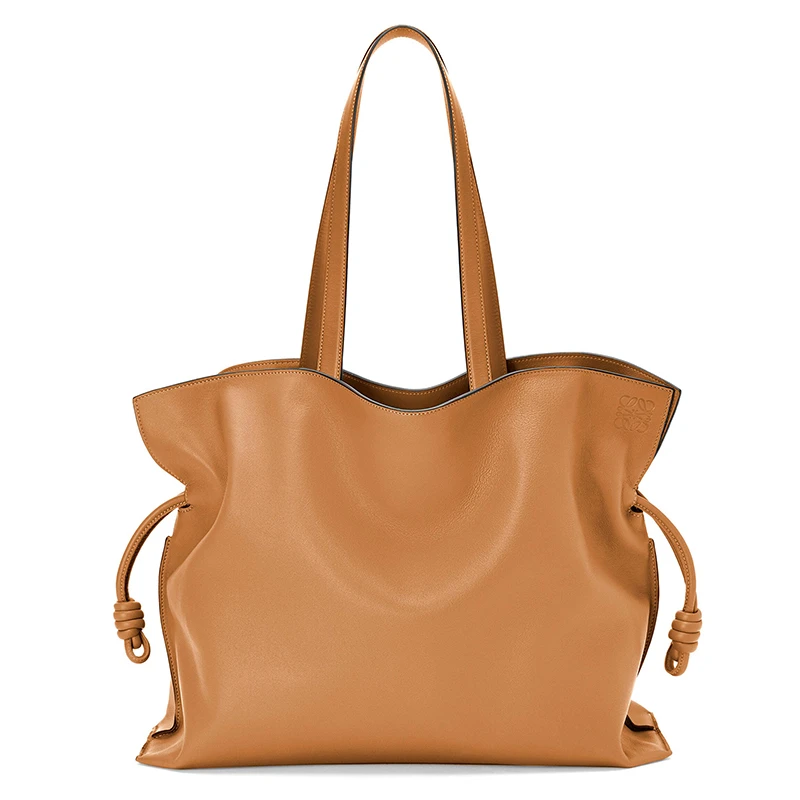 【包税】LOEWE/罗意威 2021春夏新款 Flamenco系列 女士XL号暖沙色纳帕小牛皮徽标印花磁扣单肩斜挎手提包0010591543 商品