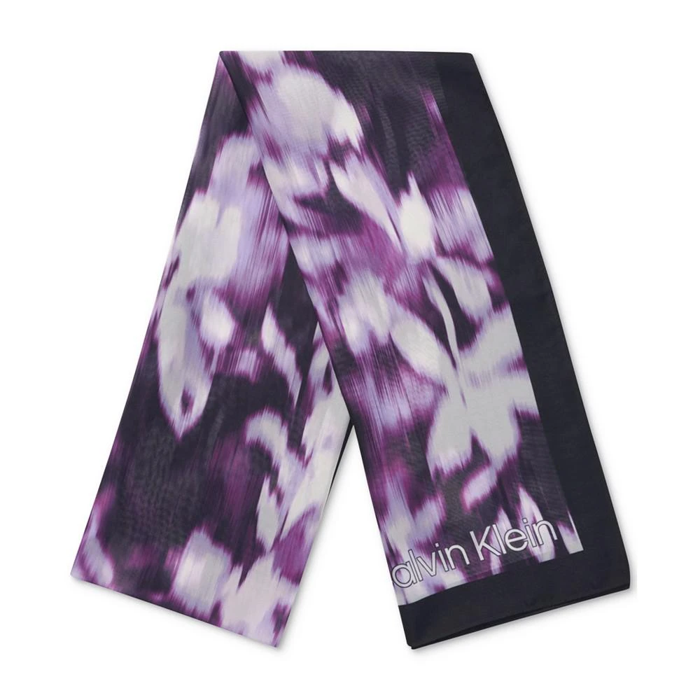 商品Calvin Klein|Women's Blurred Floral Chiffon Wrap,价格¥177,第3张图片详细描述
